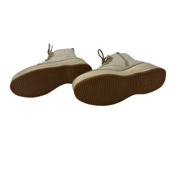 Steve Madden Off-white faux suede Stormyy Cool Planet platform combat boots - Picture 4 of 5